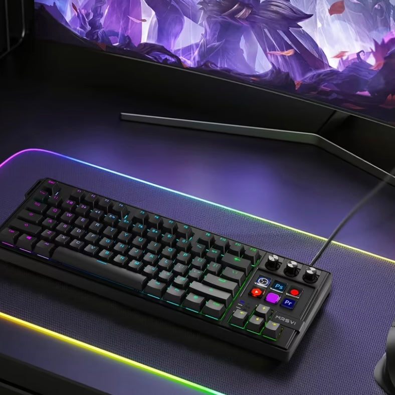 78-Key Wired Mechanical Gaming Keyboard with Stream Controller Deck