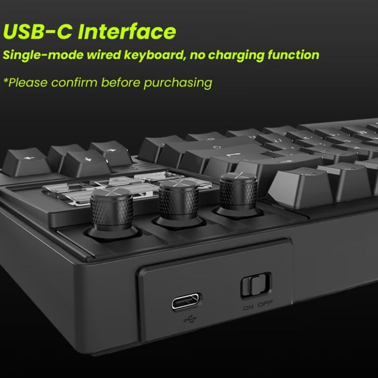 78-Key Wired Mechanical Gaming Keyboard with Stream Controller Deck